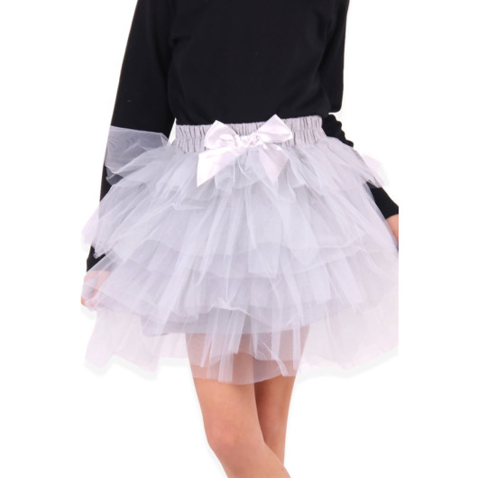 Girl's Tutu Skirt Gray (8-12 Ages)