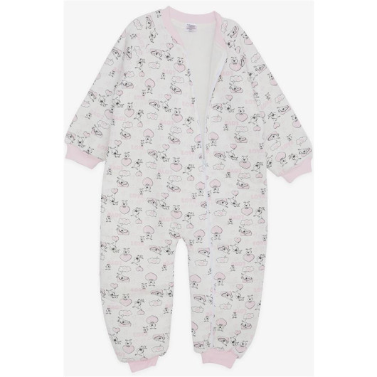 Girl's Sleeping Bag Love Themed Cute Puppy Patterned White (Age 5-7)