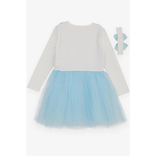 Girl's Long Sleeve Dress Snow Queen Elsa Blue (Age 5-10)