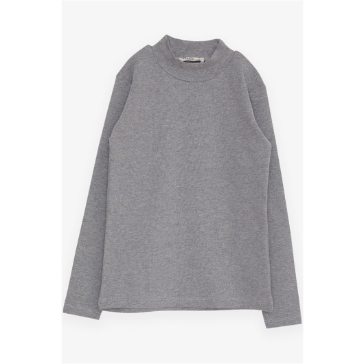 Girl Long Sleeve T-Shirt Basic Dark Gray Melange (11 Years)