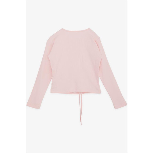 Girl's Long Sleeve T-Shirt Pleated Pink (8 Years)