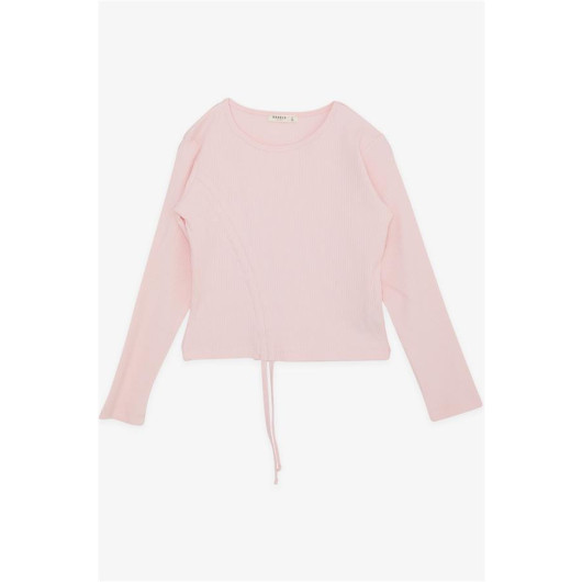 Girl's Long Sleeve T-Shirt Pleated Pink (8 Years)