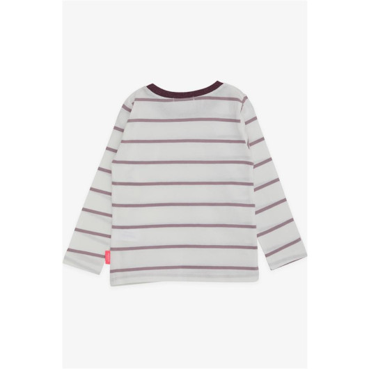 Girl Long Sleeve T-Shirt Striped Ecru (3-7 Years)