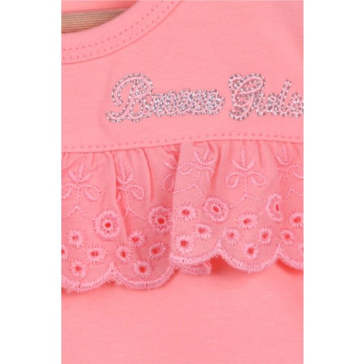 Girl Long Sleeve T-Shirt Guipure Salmon (1-4 Years)