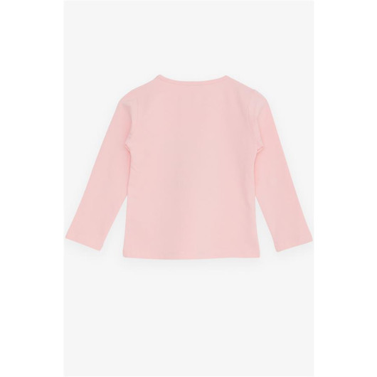 Girl's Long Sleeve T-Shirt Stone Printed Pink (5-10 Years)