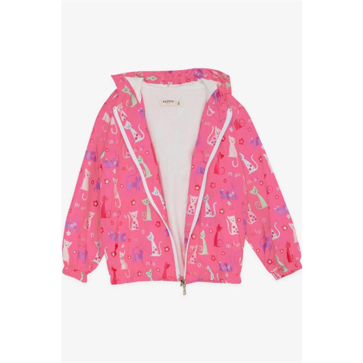 Girl's Raincoat Kitty Patterned Pink (1-5 Years)