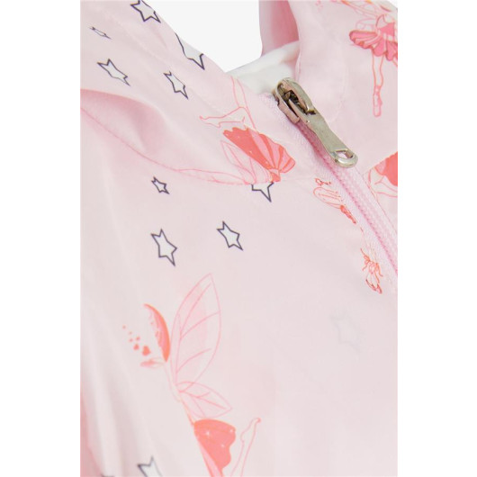 Girl's Raincoat Cute Fairies Pattern Pink (1-6 Years)