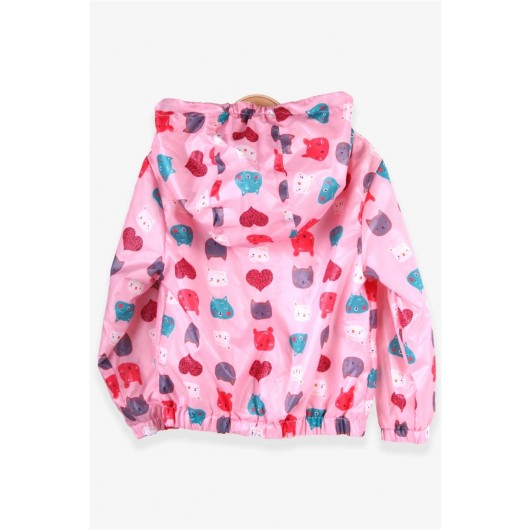 Girl's Raincoat Colorful Animal Pattern Powder/Light Pink (1-3Yrs)