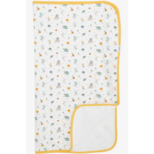 Newborn Baby Blanket Spring Themed Ecru (0-3 Months-)