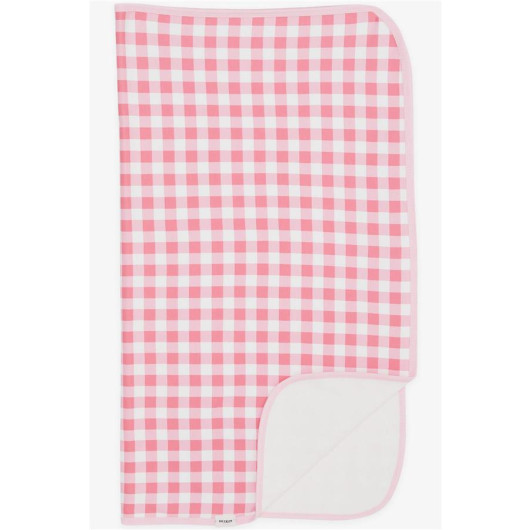 Newborn Baby Blanket Plaid Pattern Pink