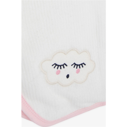 Newborn Baby Blanket Velvet Cute Cloud Printed Ecru