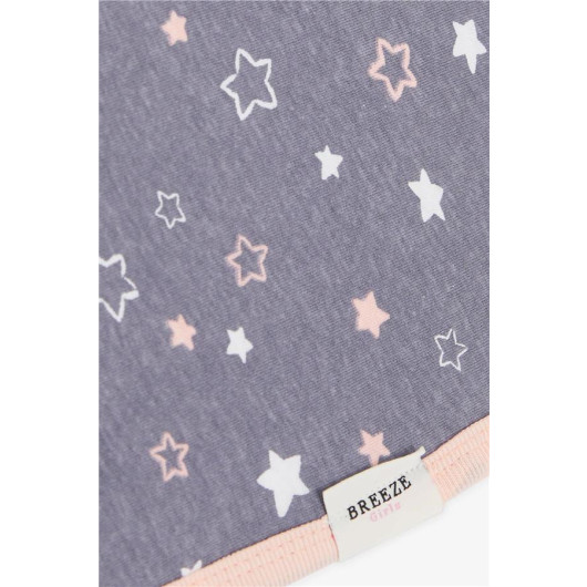 Newborn Baby Blanket Colorful Star Pattern Dark Gray Melange