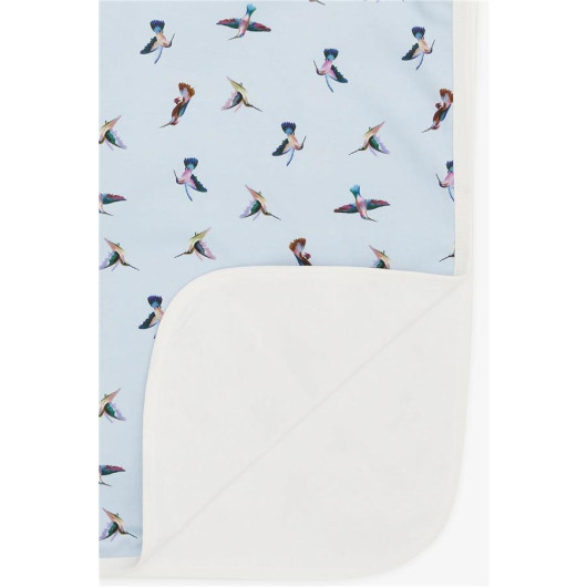 بطانية للأطفال حديثي الولادة بنمط طائر  أزرق فاتح