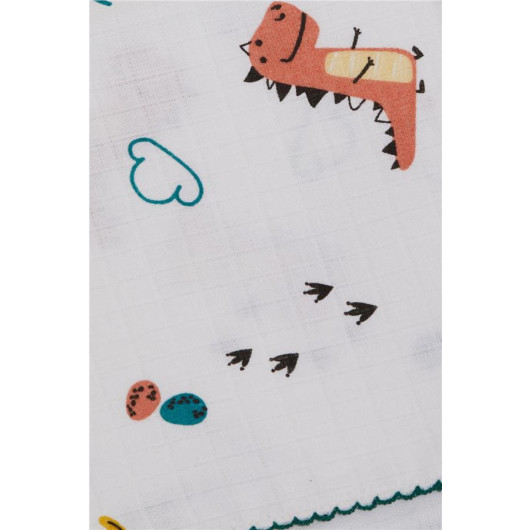 بطانية للاطفال الرضع إكرو برسمة بديناصور