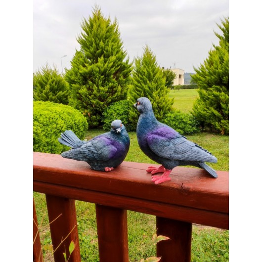 Decorative Garden Statue In The Shape Of A Pigeon, 2 Pieces, Garden Decor, Made Of Polyester