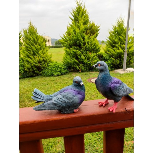 Decorative Garden Statue In The Shape Of A Pigeon, 2 Pieces, Garden Decor, Made Of Polyester