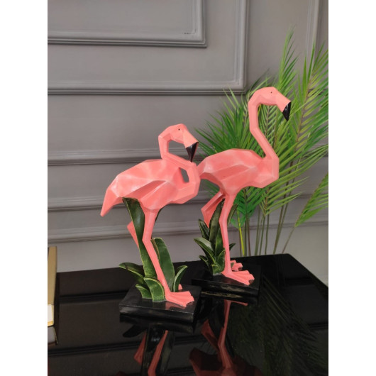 Decorative Set Of Two Pieces Of Flamingo, Light Orange