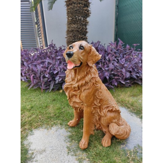 تمثال حديقة ديكور بشكل كلب الحديقة الذهبي ، ديكور الباب الأمامي