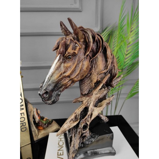 قطعة ديكور بشكل تمثال نصفي للحصان ، هدية مكتبية وللمنزل