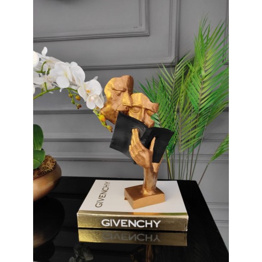Decorative Figurine Of A Couple Reading A Book, Gift For Book Lovers, Living Room And Office Decoration