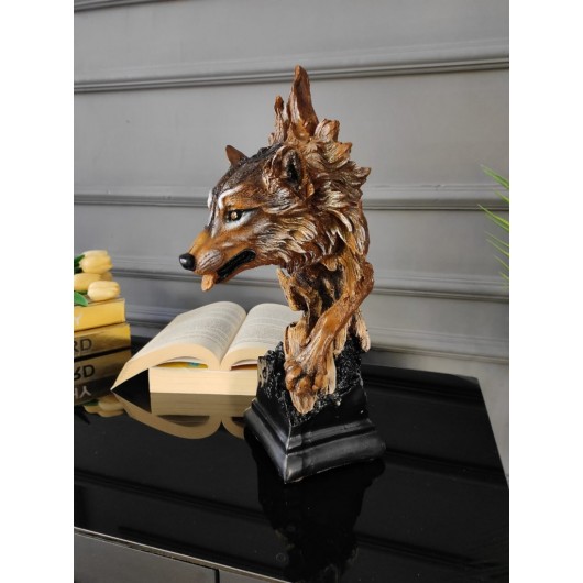 قطعة ديكور بشكل تمثال الذئب