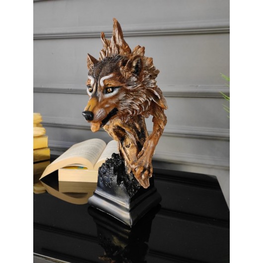 Decorative Piece In The Form Of A Wolf Statue