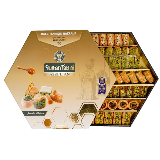 Assorted Arabic Sweets, Without Sugar, Sweetened With Natural Honey, From Sultan Sweets, 700 Grams
