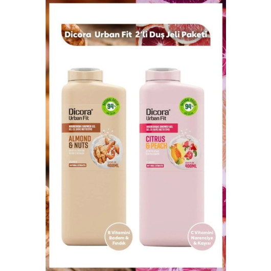Dicora Urban Fit Moisturizing Shower Gel With Almonds, Hazelnuts And Apricots