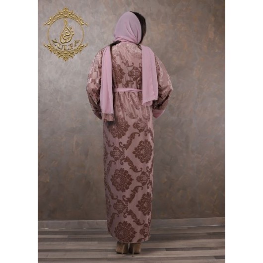 Heavy Abaya, Light Purple, Jacquard Chiffon Fabric From Zulfa 💎