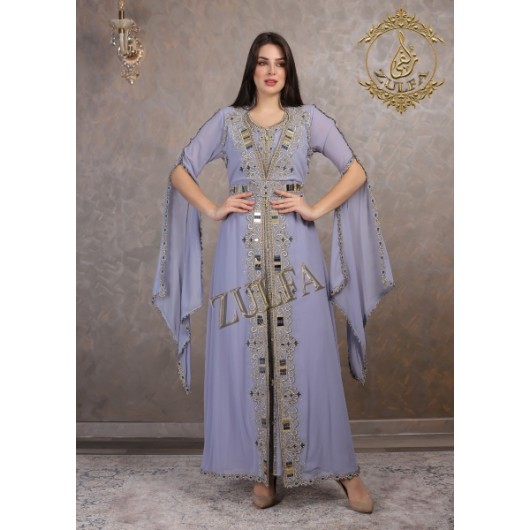 A Kaftan With A Wonderful Design Made Of Luxury, Sophistication And Elegance, You Can Find It In Zulfa Designs