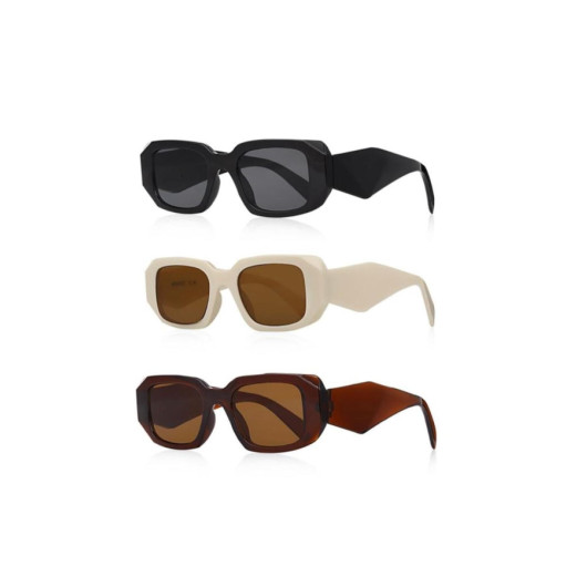 نظارات شمسية للجنسين مجموعة من 3 قطع