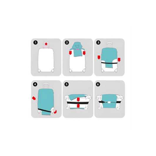 غطاء لحماية حقائب السفر ملون ومزين برسمة عطلة
