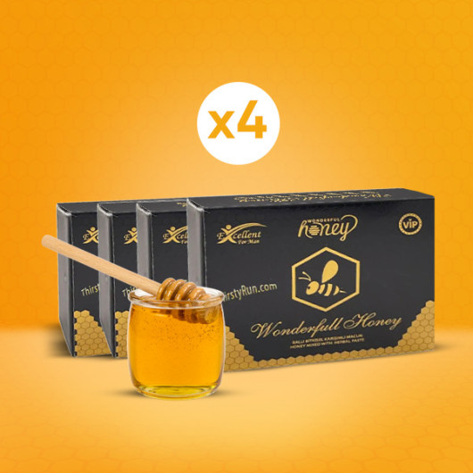 Original Fortified Turkish Honey, 4 Boxes * 12 Sachets * 15 Grams