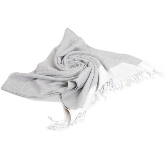 Smyrna 100% Cotton Absorbent Peshtemal Beach Bath Towel 94*180 Cm Diamond Pattern Gray