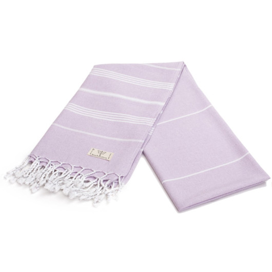 Smyrna 100% Cotton Absorbent Peshtemal Beach Bath Towel 94*180 Cm Classic Pattern Lilac