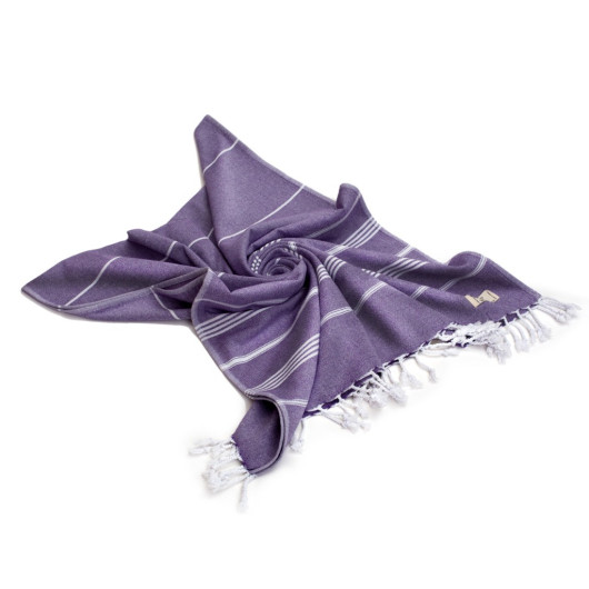 Smyrna 100% Cotton Absorbent Peshtemal Beach Bath Towel 94*180 Cm Classic Pattern Purple