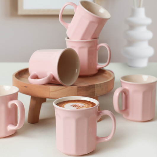 Light Pink/Cream Herakles Mug 9 Cm 6 Pieces 550/030