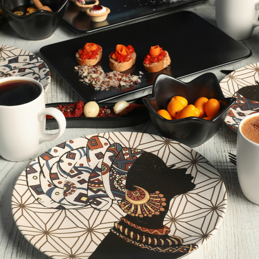 African Women Breakfast Set 23 Pieces For 6 People