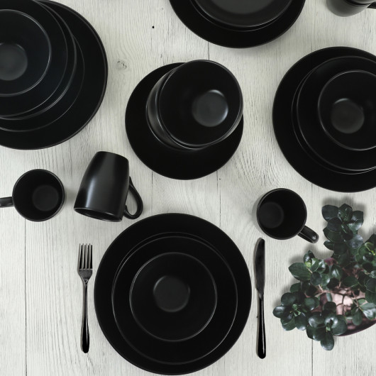 Alfa Matte Black Dinner Set 30 Pieces For 6 Persons