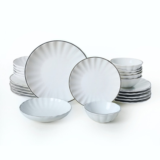 White Line Sirius Dinner Set 24 Pieces For 6 Persons