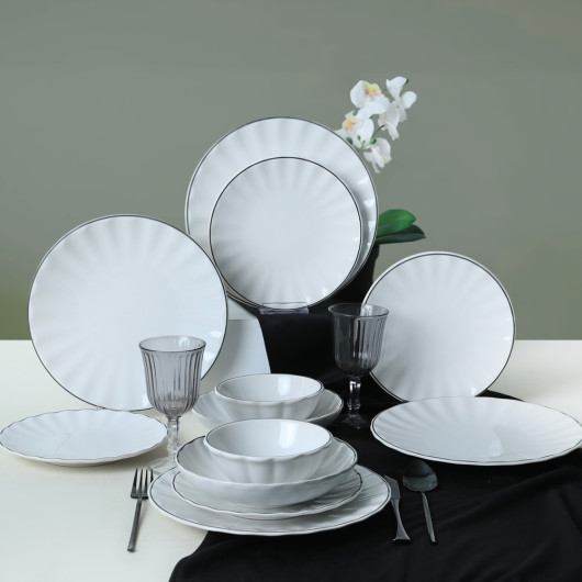 White Line Sirius Dinner Set 24 Pieces For 6 Persons