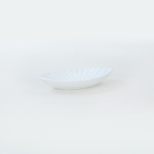 White Mussel Boat Plate 20 Cm 2 Pieces