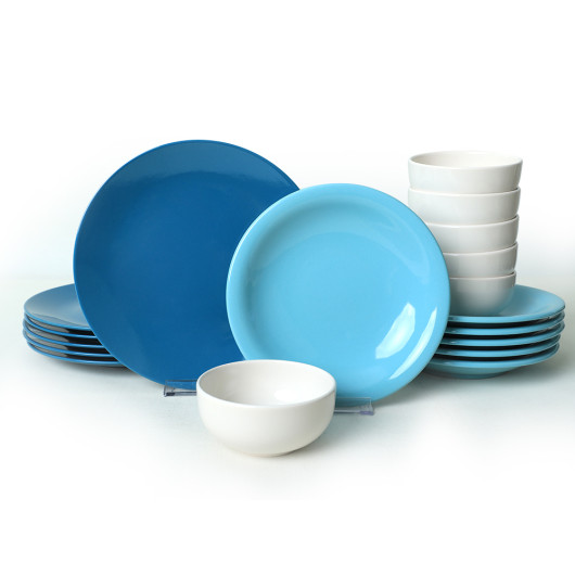 Blue Mix Dinner Set 18 Pieces For 6 Persons
