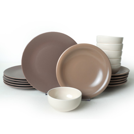 Brown Mix Dinnerware Set 18 Pieces For 6 Persons