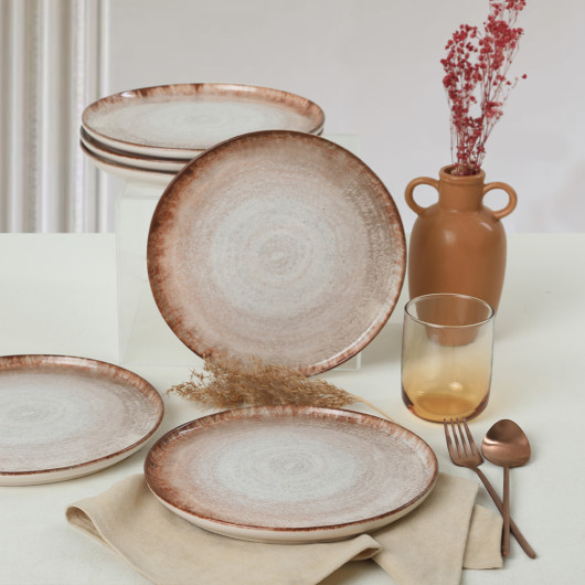 Brown Cake Plate 21 Cm 6 Pieces