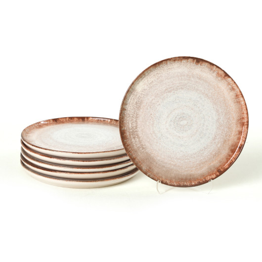 Brown Cake Plate 21 Cm 6 Pieces