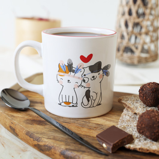 Cat Love Cylinder Mug 10 Cm