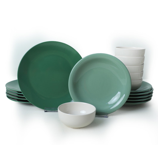 Green Mix Dinner Set 18 Pieces For 6 Persons