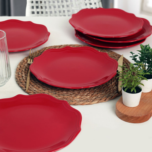 Red Flag Romeo Serving Plate 26 Cm 6 Pieces