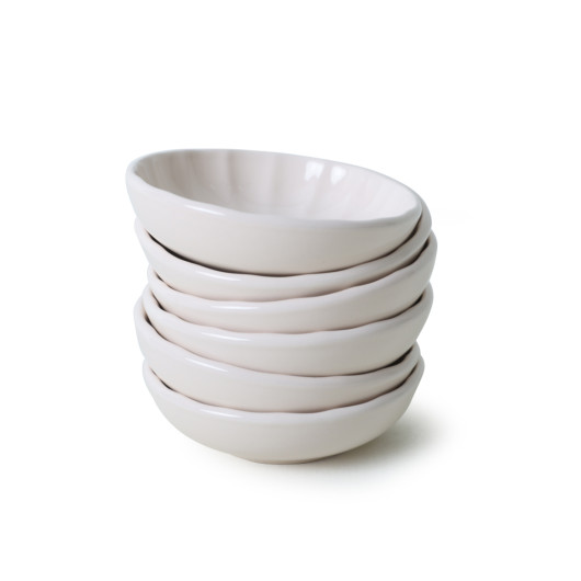 Cream Sirius Snack Sauce Bowl 12 Cm 6 Pieces